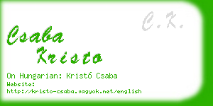 csaba kristo business card