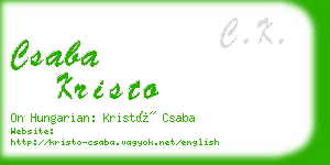 csaba kristo business card